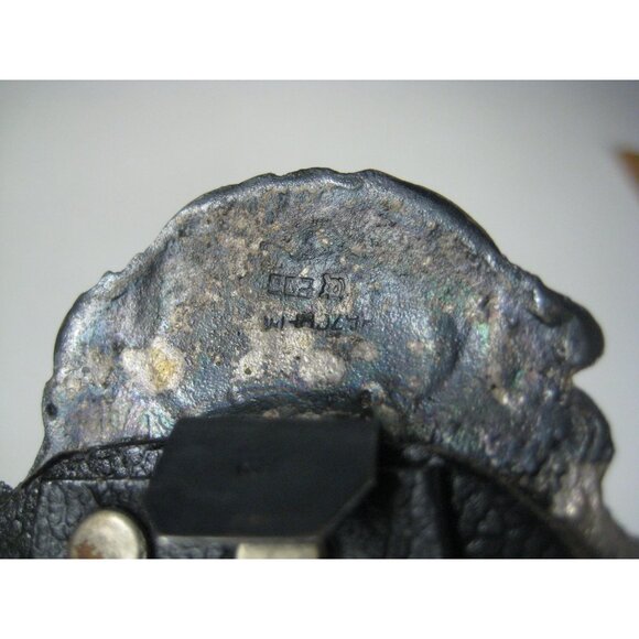 Antique Silver 800 Ornate Oval Picture Frame Blue Velvet Table Top Easel 1920s - Picture 13 of 14